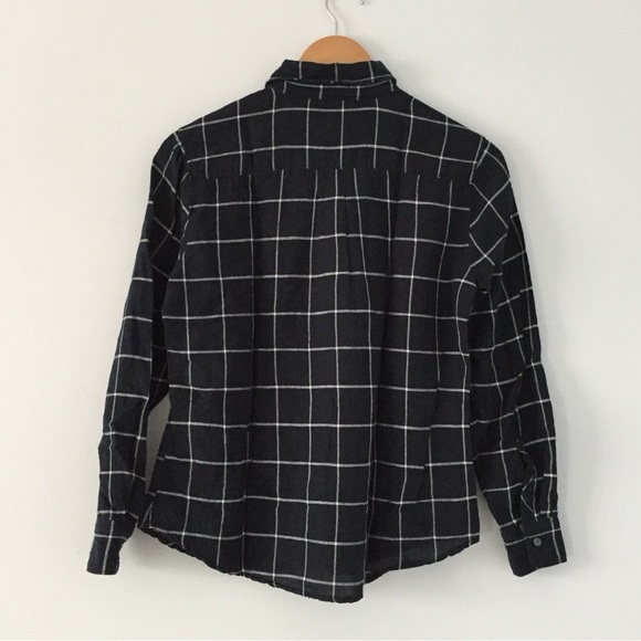Banana Republic Grid Pattern Navy Button Up Shirt - Picture 2 of 3